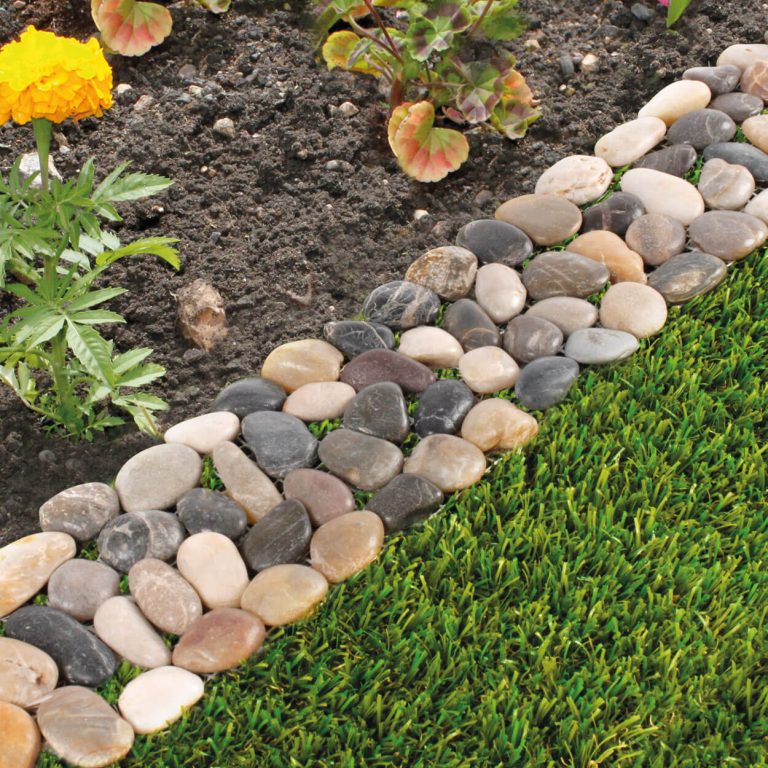 Lawn Edging Ideas Pretty Polished Multicolored Stone Edge VEFXOJY