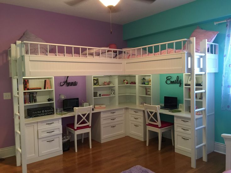 Custom Made Dual Loft Beds With Desks