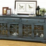 Jofran Furniture Craftsman Antique Blue 70 Inch Media Unit