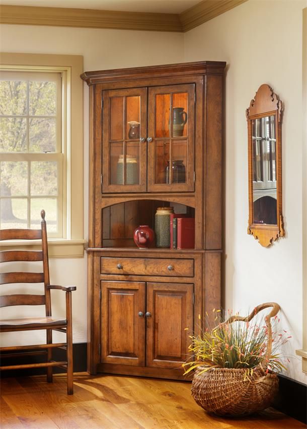 Amish Galloway Shaker 2-Door Corner Hutch