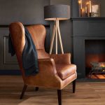 Clinton Modern Wingback Leather Chair with Nailheads