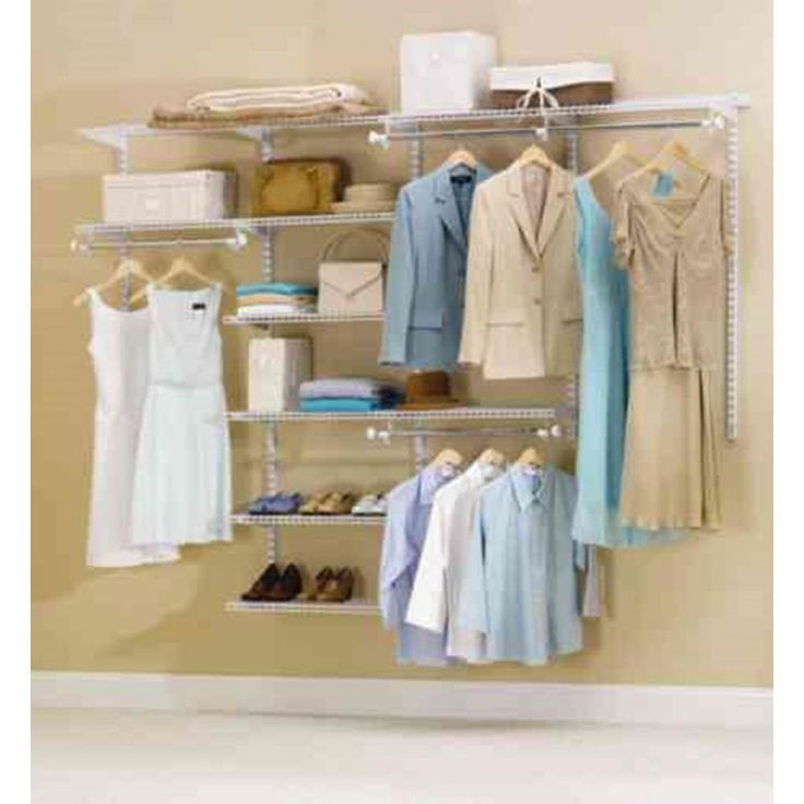 Rubbermaid 48 in. D x 96 in. W x 2 in. H Configurations Custom Metal Closet System 4 - 8 ft. White Deluxe Kit