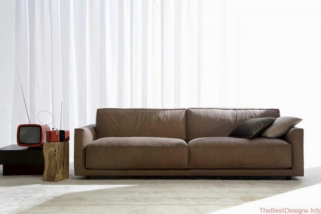 Modern leather sofa Modern living room furniture