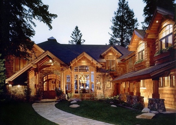 Rustic house design log cabin homes interior