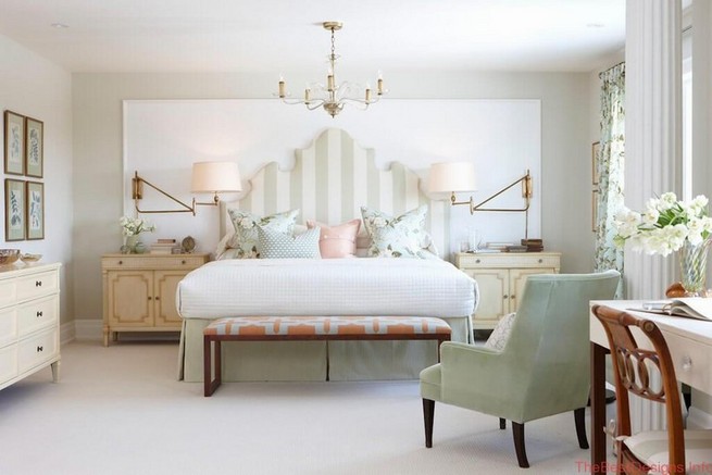 Bedroom design in the classic style of angel white and delicate
colors