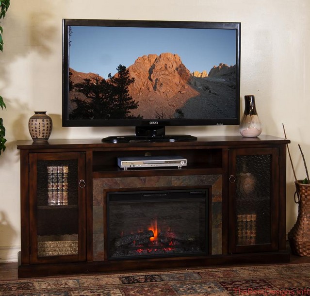 Electric fireplace TV stand large elegant