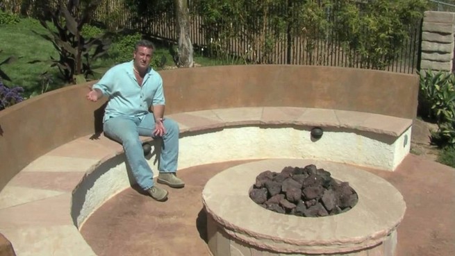 Cinder block hearth bench