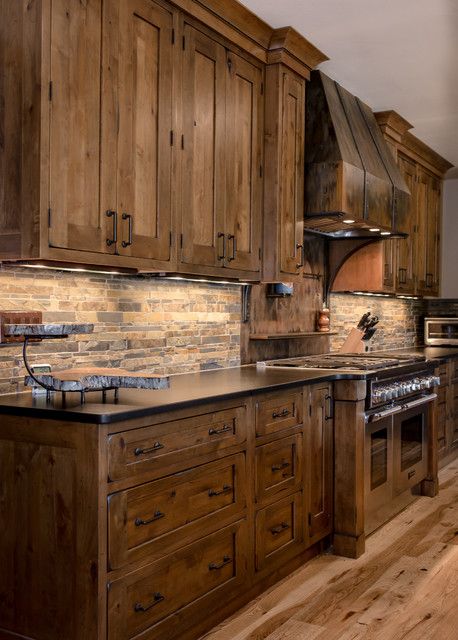 Natural charm of rustic kitchen cabinets