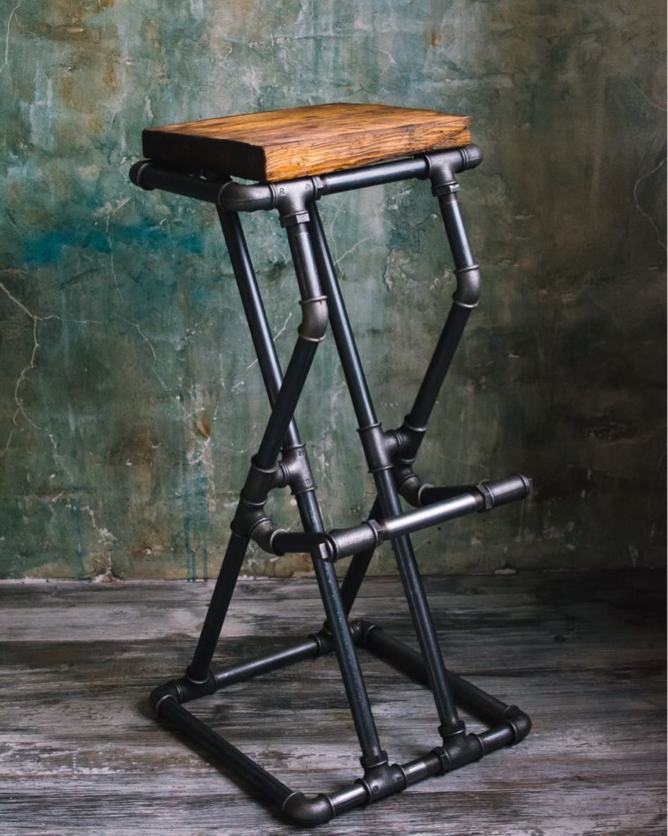 Industrial bar stool in a kitchen loft