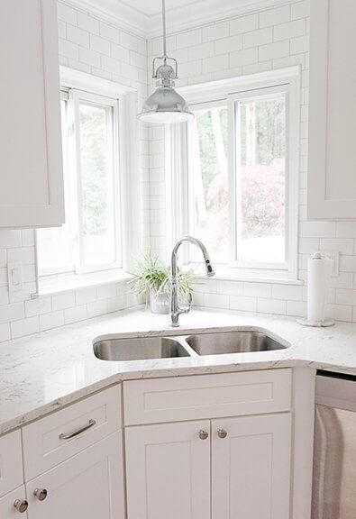 Corner kitchen sink design     benefits