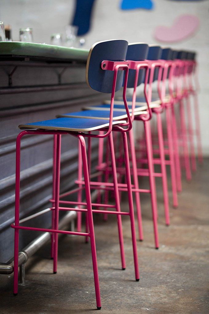 Industrial bar stool in a kitchen loft