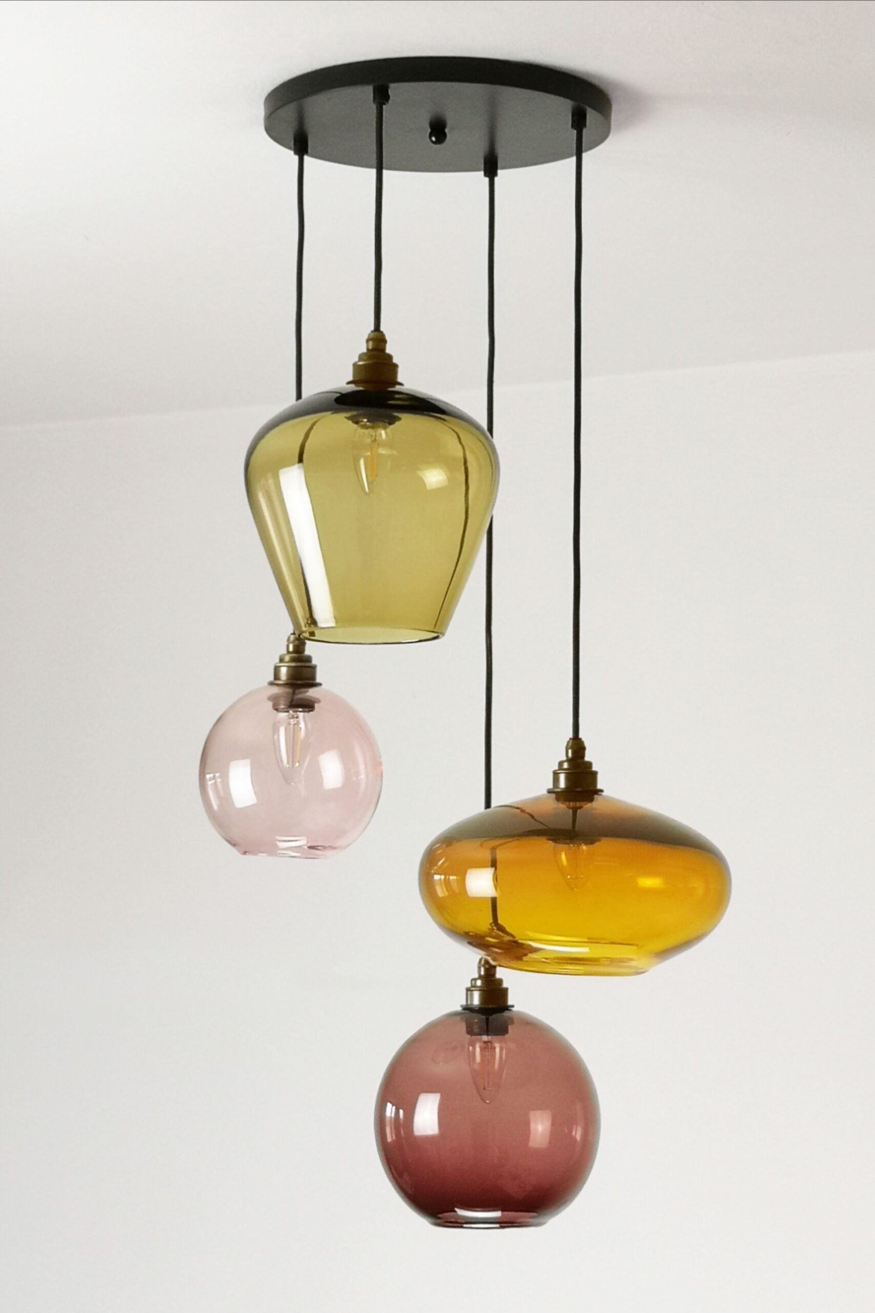 Modern pendant lighting fixtures in home interior