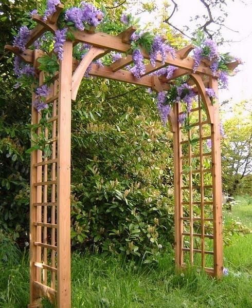 The process of adorning your
garden with wooden garden arches