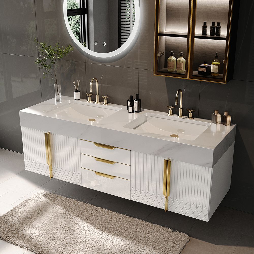 Bathroom sink cabinets with
marble top