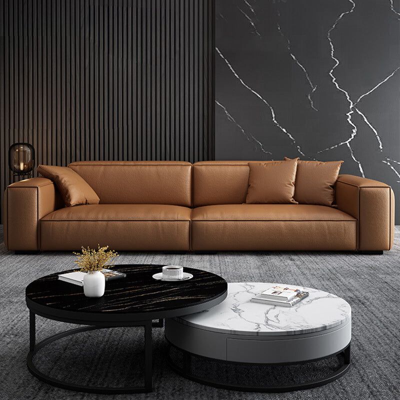 Elegant Furniture – A Brown
Leather Sofa