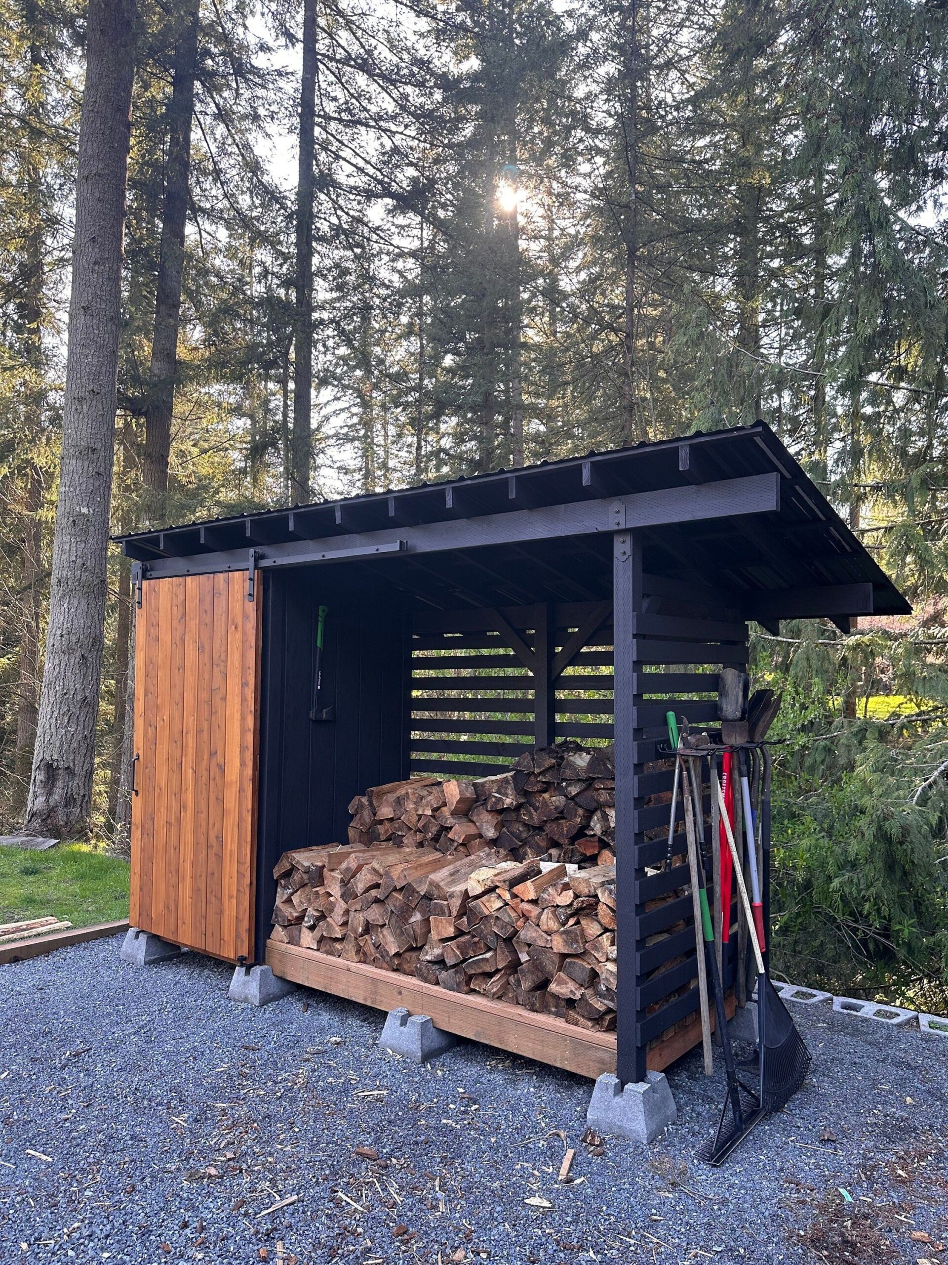 Wood shed for Storage of
Garden Equipment