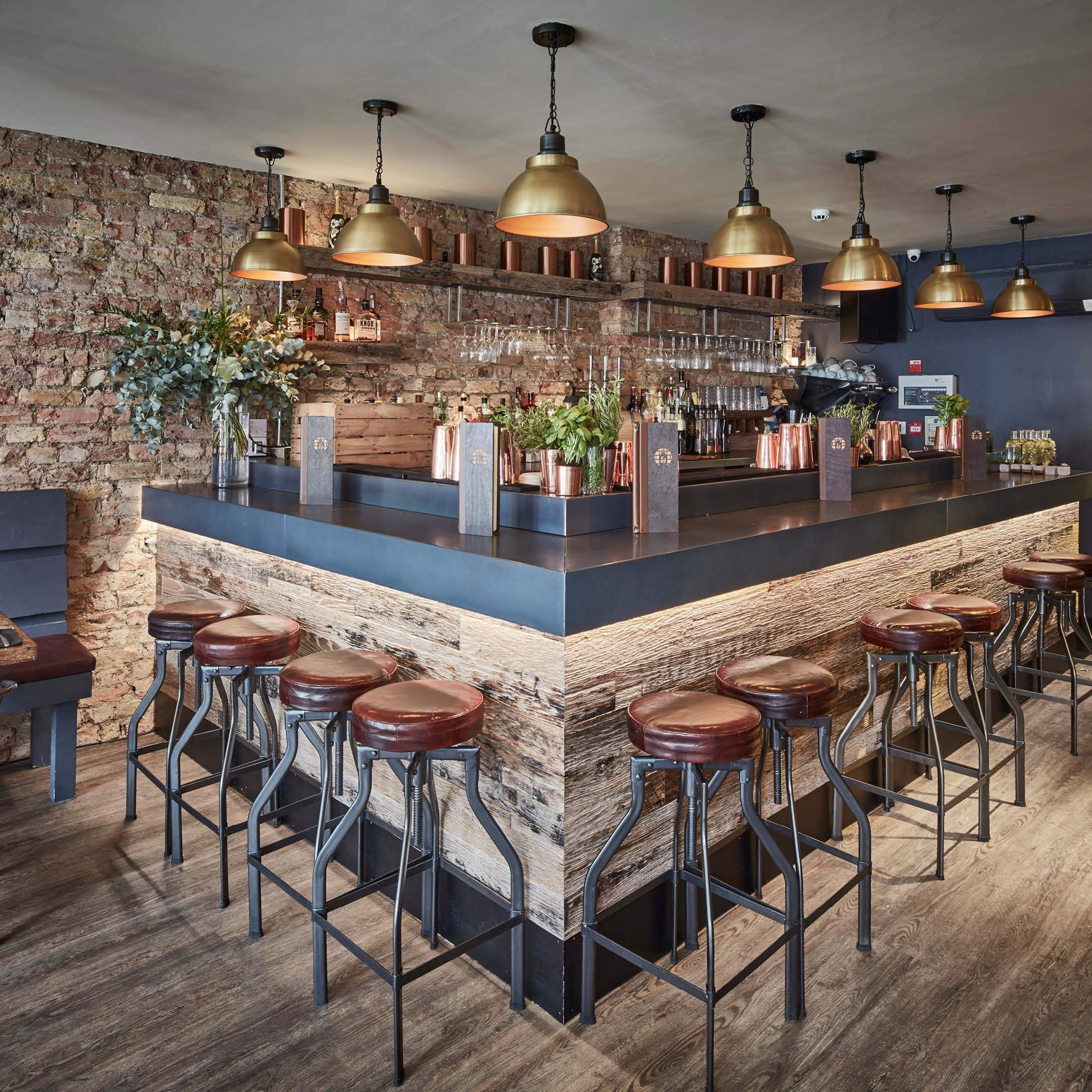 Industrial bar stool in a kitchen loft