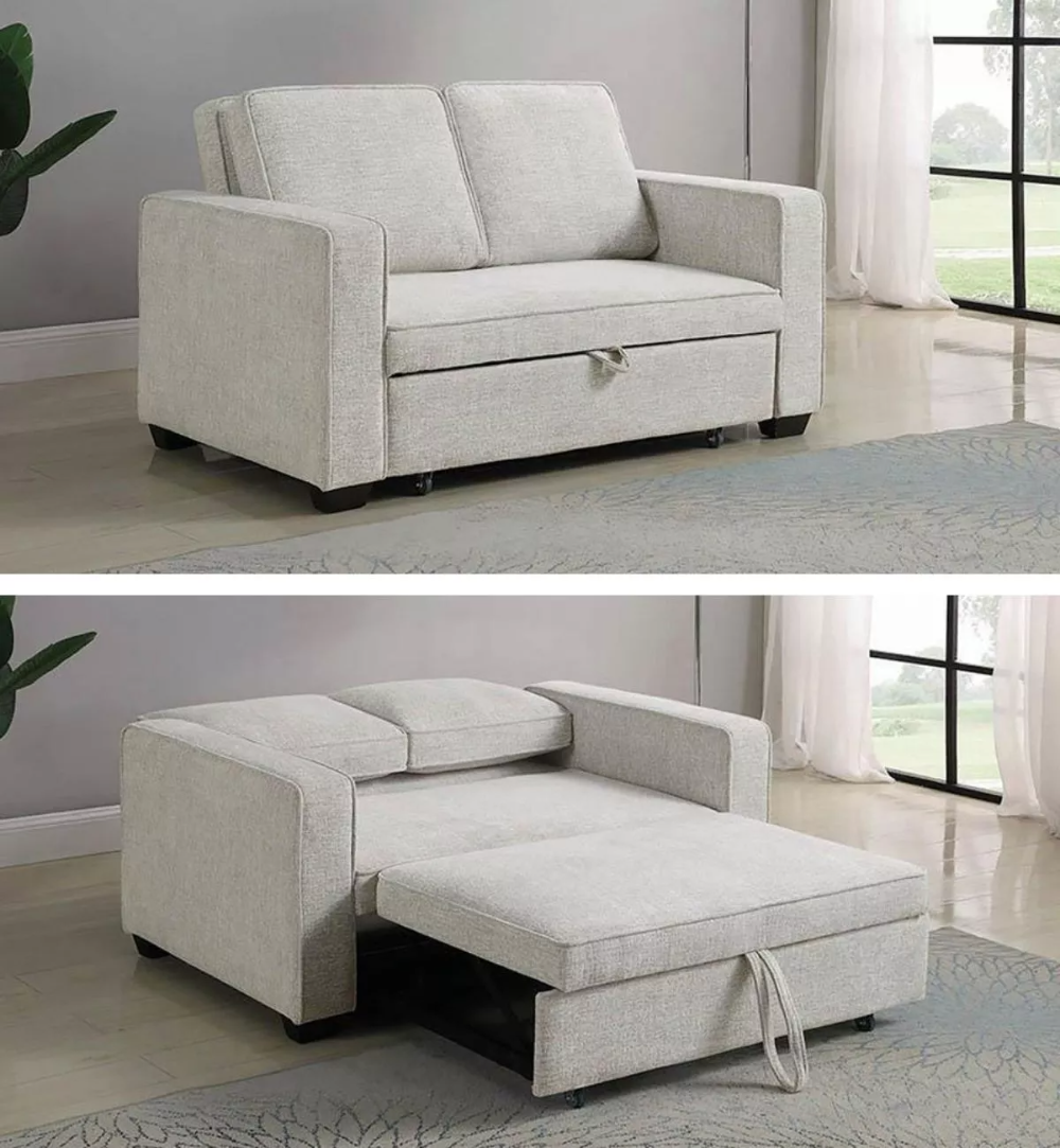 A multipurpose white sofa bed