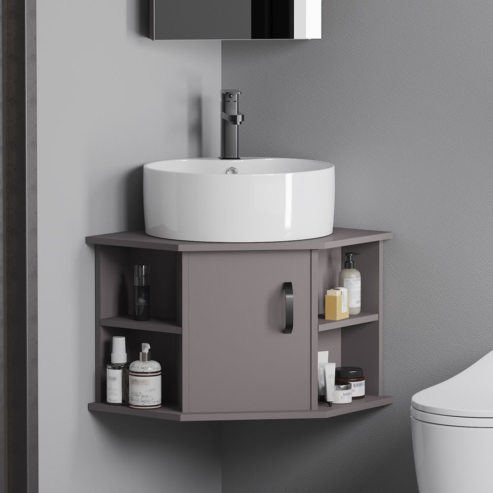 Space saving corner bathroom sink