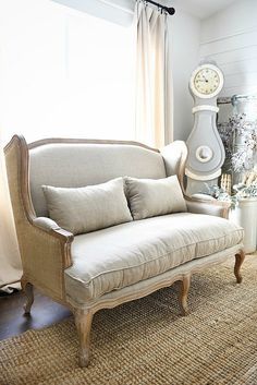 Cute settee sofa in home interior