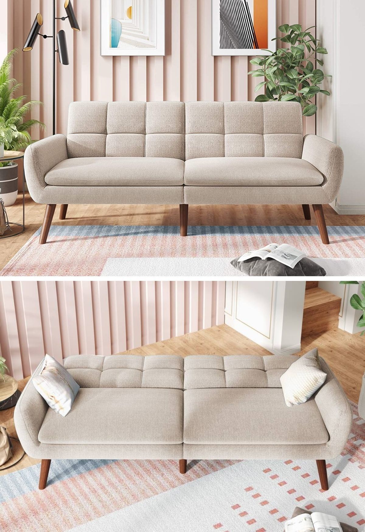 Multipurpose sofa sleeper to  create illusion of a big room