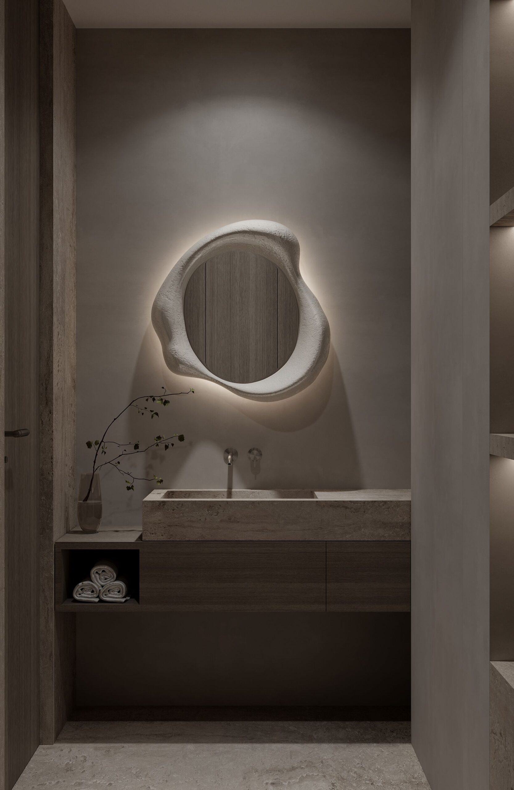 Modern Bathroom Mirrors with Light Design