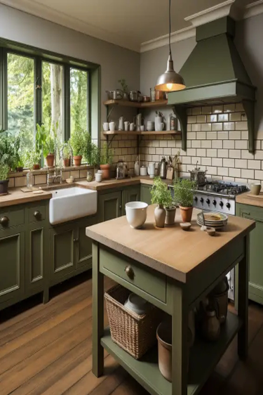 Natural charm of rustic kitchen cabinets