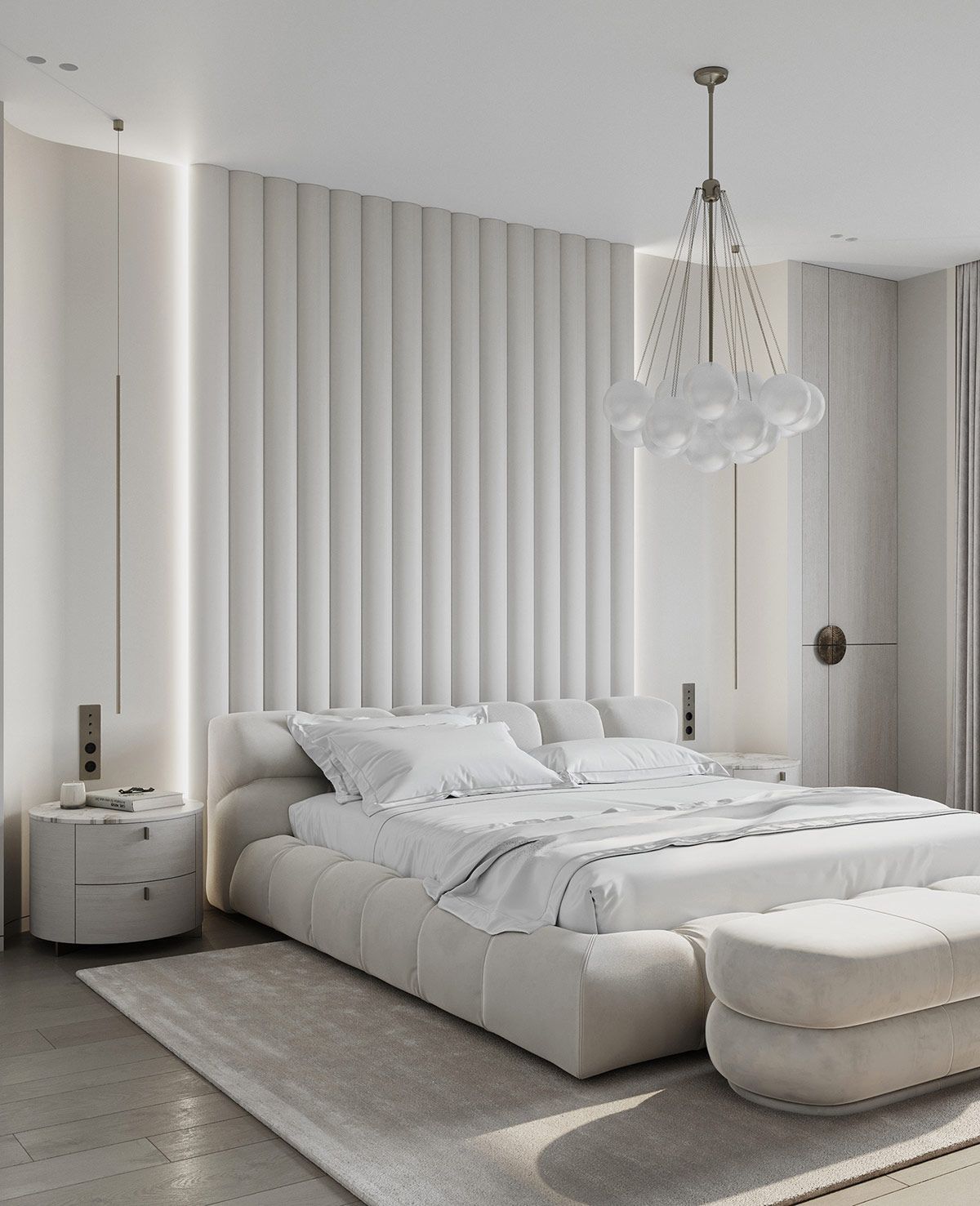 White Bedroom to Create White
Milky Aura in Your Home