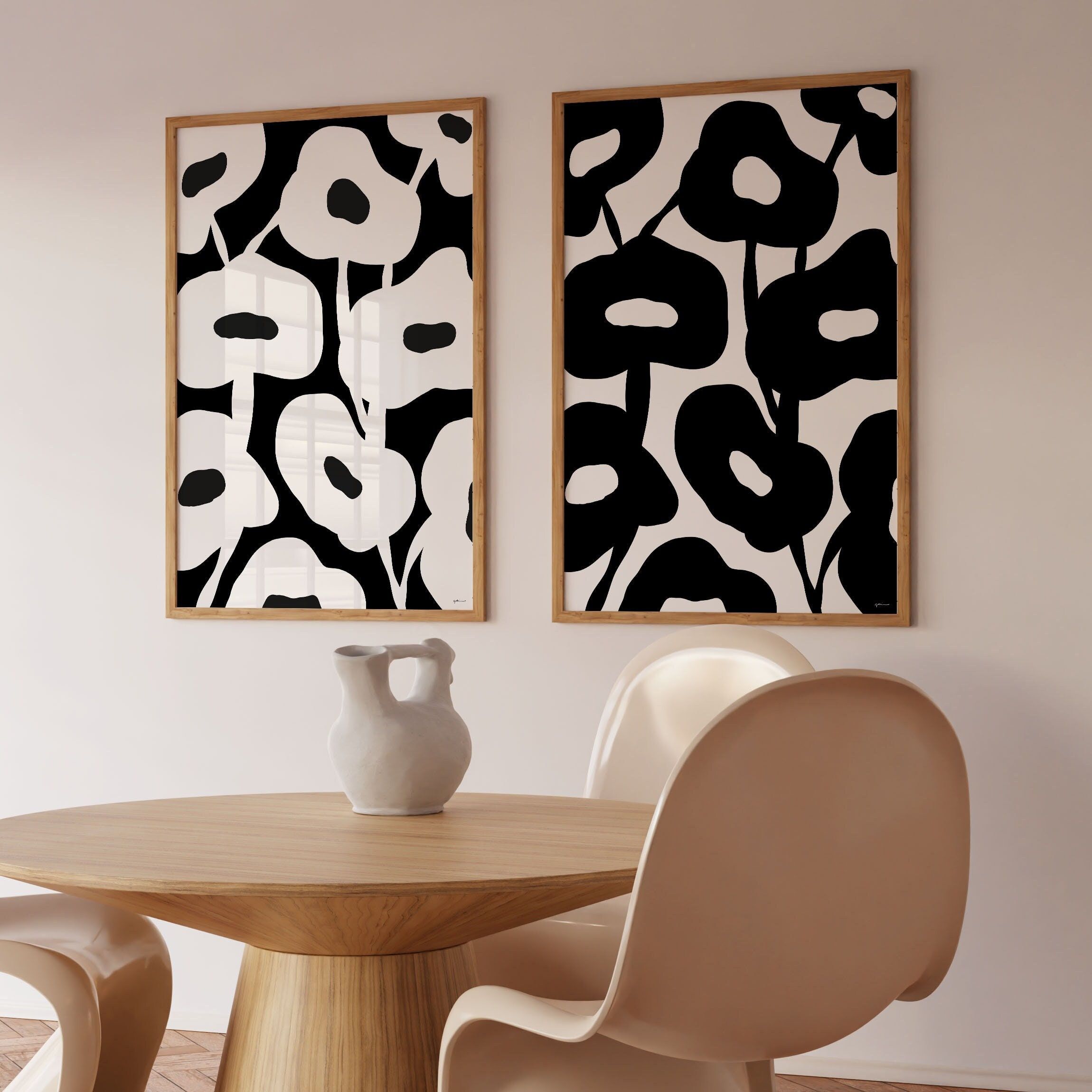 Where can you use black and white wall art?