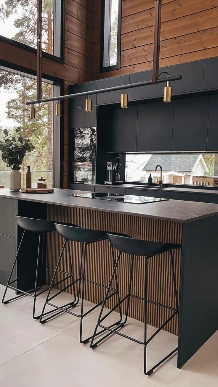 Industrial bar stool in a kitchen loft