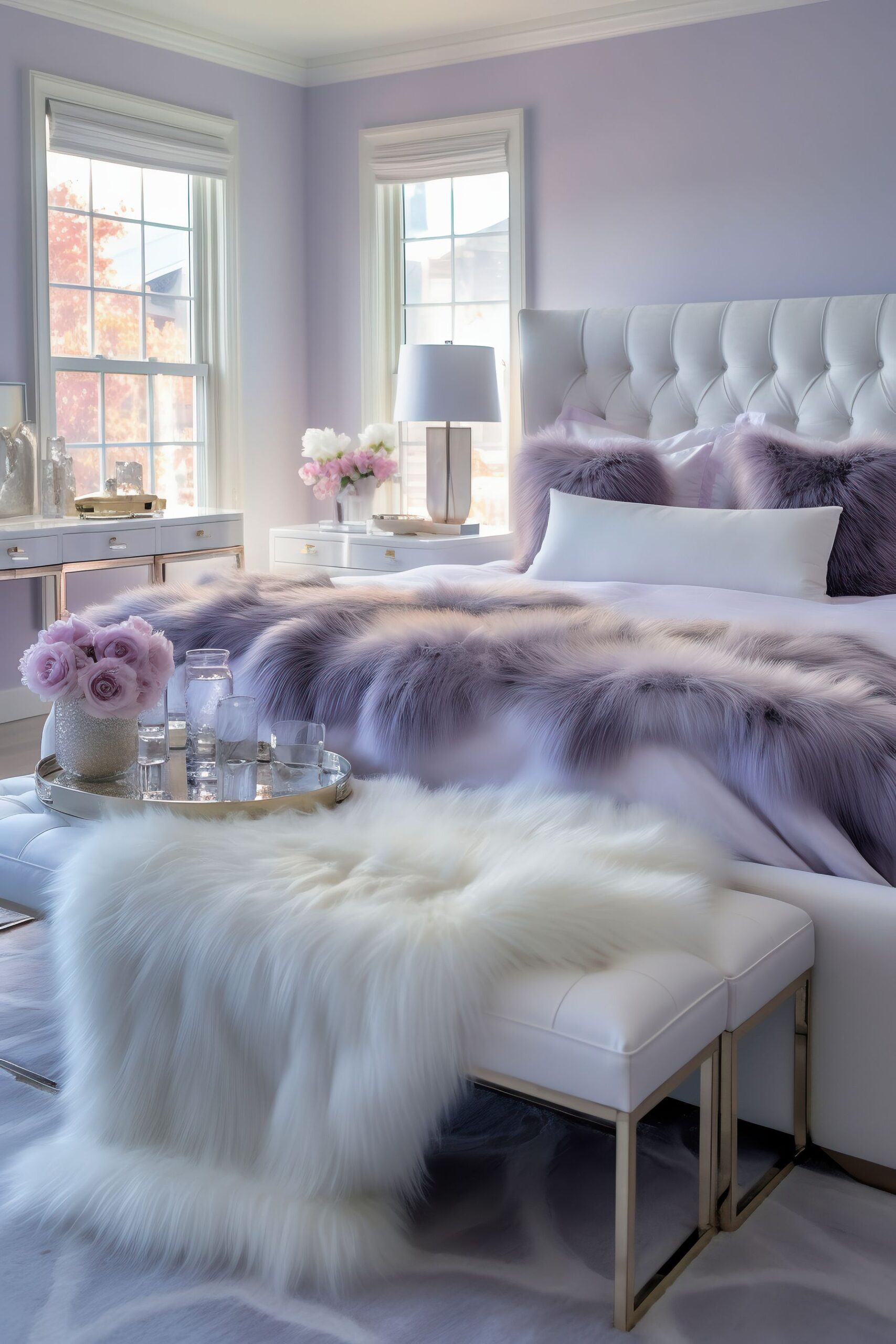 Purple bedroom ideas and the colors combinations