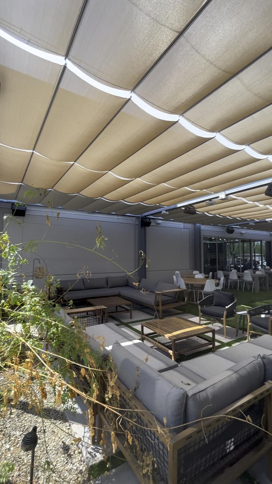 Get Retractable canopy to
cover the Patio