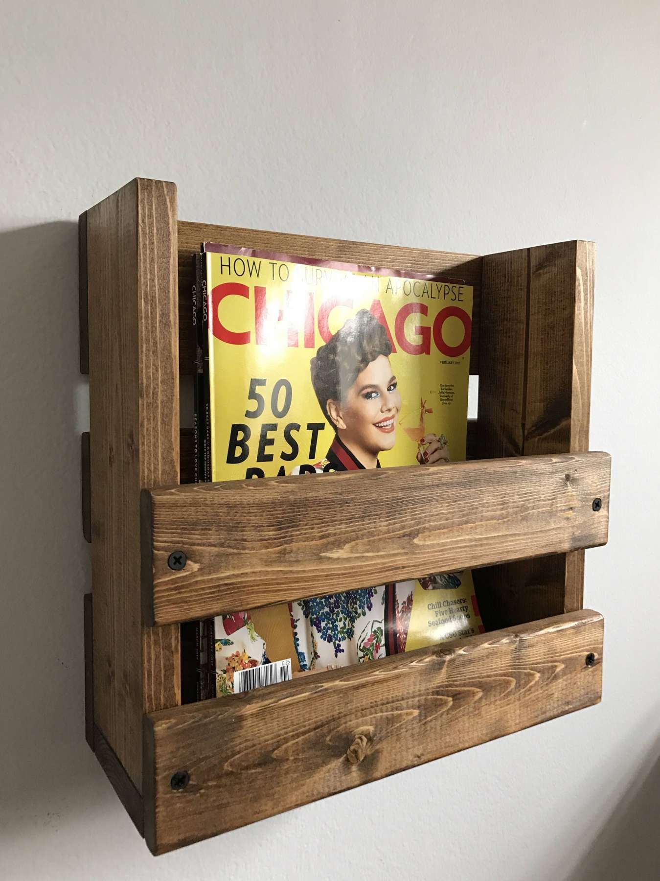 Wall Mounted Magazine Rack Design