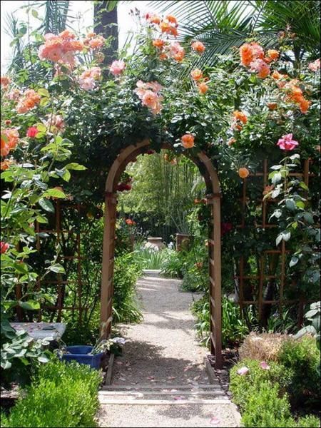 The process of adorning your
garden with wooden garden arches