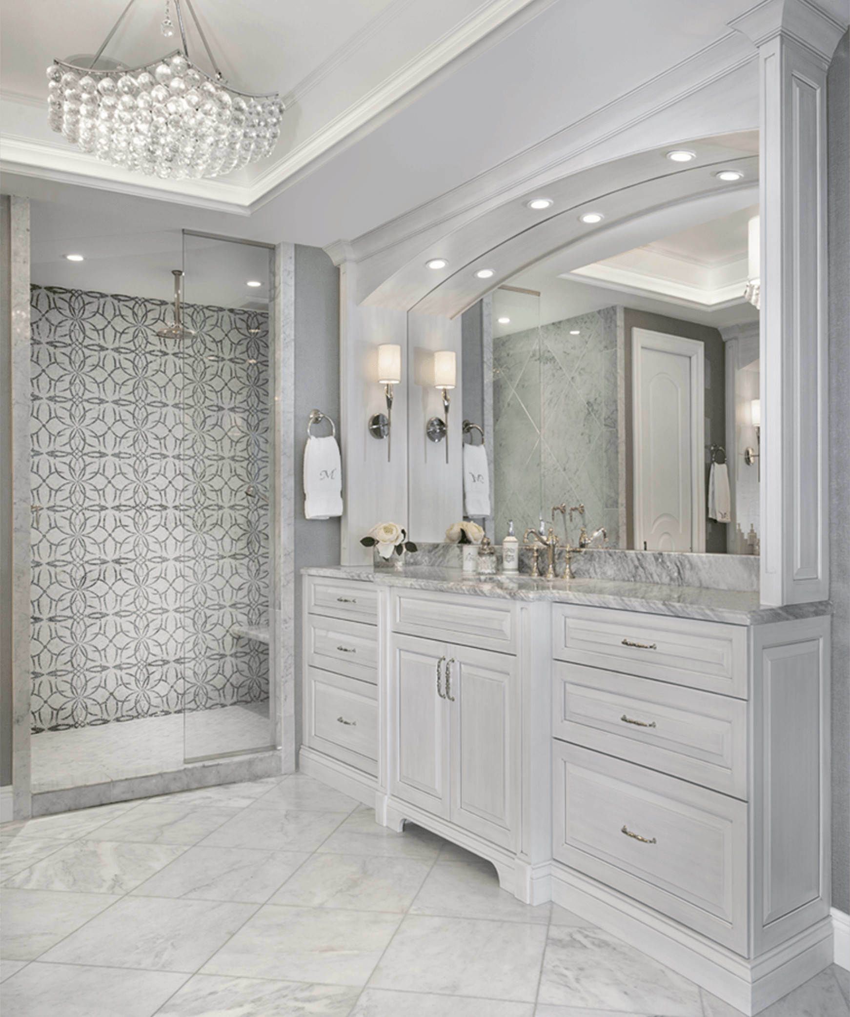 Bathroom sink cabinets with
marble top