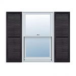 15 inch x 59 inch standard louver exterior vinyl window shutters, black RIYVNLJ