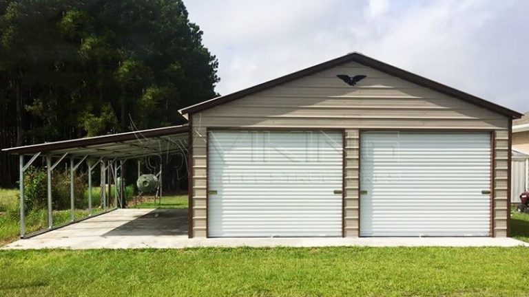 22x26x10 metal garage with lean to ZHXPKBT