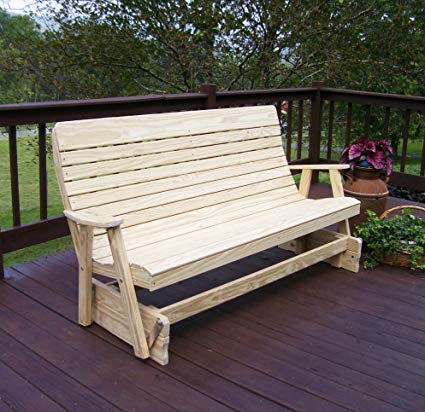 4u0027 porch glider outdoor patio bench, 2 person wooden loveseat patio benches SHXKKXV