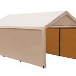 abba patio 10 x 20 ft heavy duty beige carport, car canopy WHXKSQS