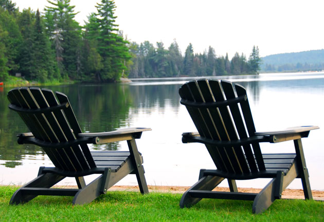 adirondack chairs by water HQBFZVL