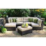 ae outdoor hillborough 4-piece all-weather wicker patio sectional with  sunbrella fabric CLDWPRC