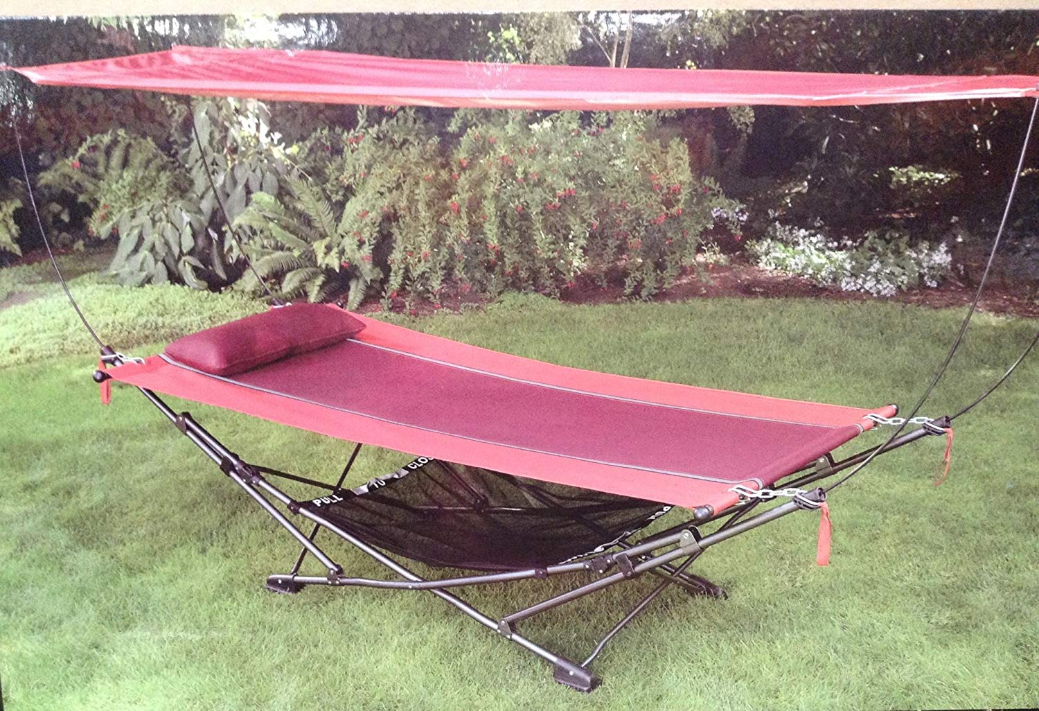 amazon.com : foldable, steel-frame hammock with canopy : garden u0026 outdoor PXABTDN