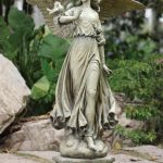 angel on pedestal garden statue - 46.5 ... NQCXSNF