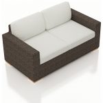 arden modern outdoor loveseat, canvas natural cushions WTWFNXB