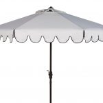 ask question about white scalloped outdoor umbrella with black trim - out ABWMMPY