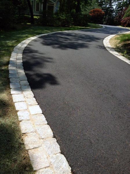 asphalt driveway edging ideas natural stone RMVPXSN