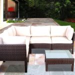 atlantic infinity 5-person resin wicker patio sectional set GTJXJGK