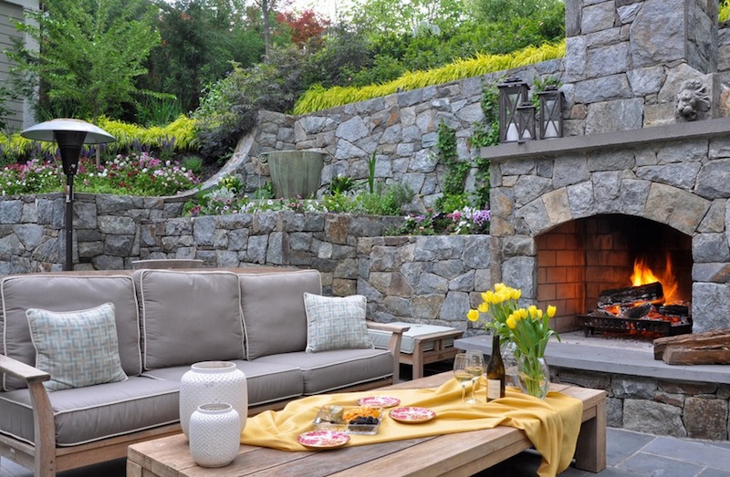 backyard design ideas gray seating set ICXMGRG