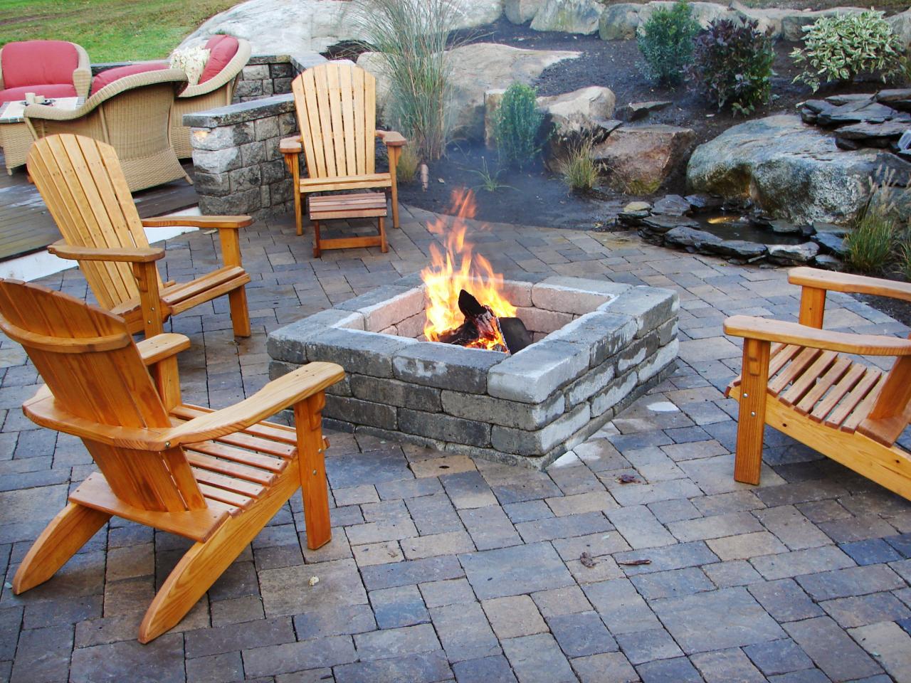 backyard fireplace featured in indoors out episode  ZCREXTZ