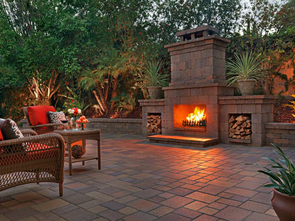 backyard fireplace san diego, candr pavers PJCNKTF